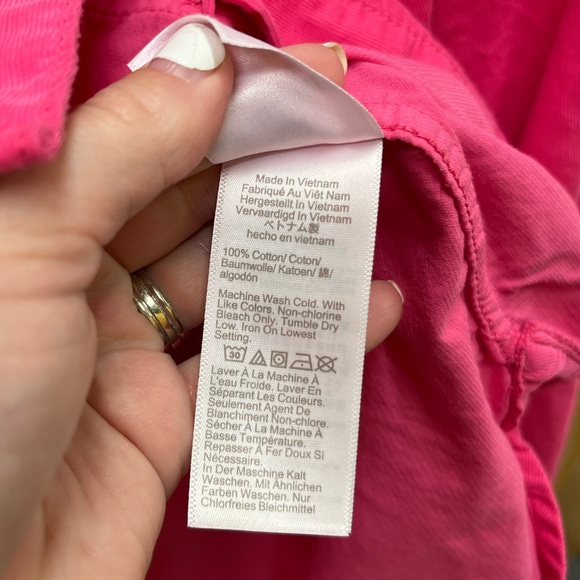 J. Crew Classic Fit Ruffle Button Down Pink Corduroy Shirt 16 XL - Picture 5 of 7